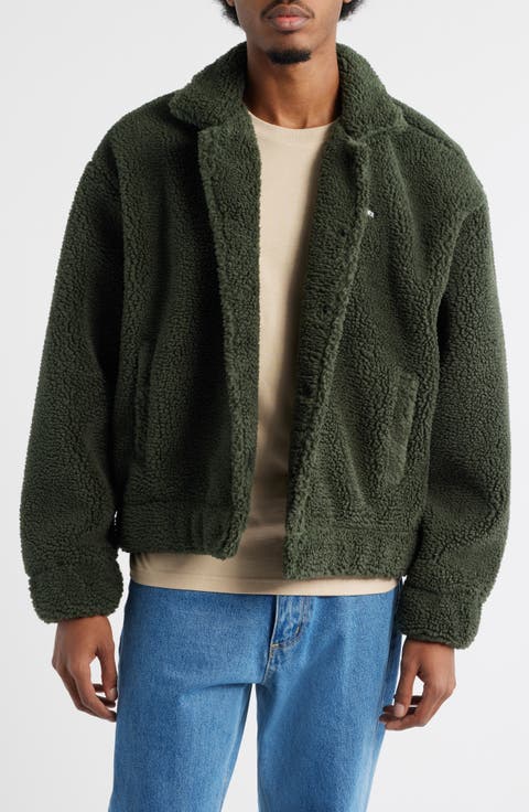 Wordmark Faux Shearling Work Jacket