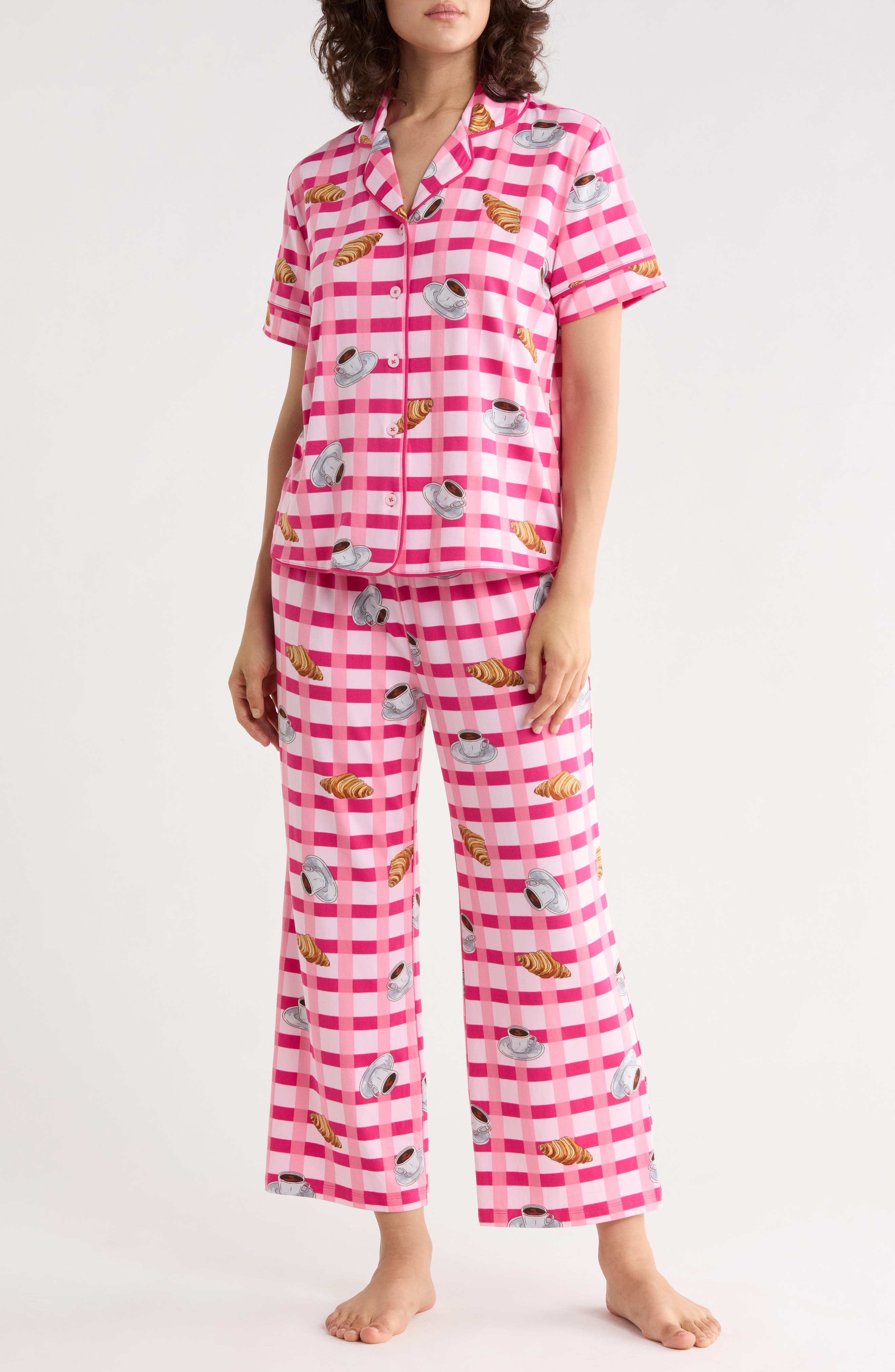 PINK PLAID CAF CROISSANT