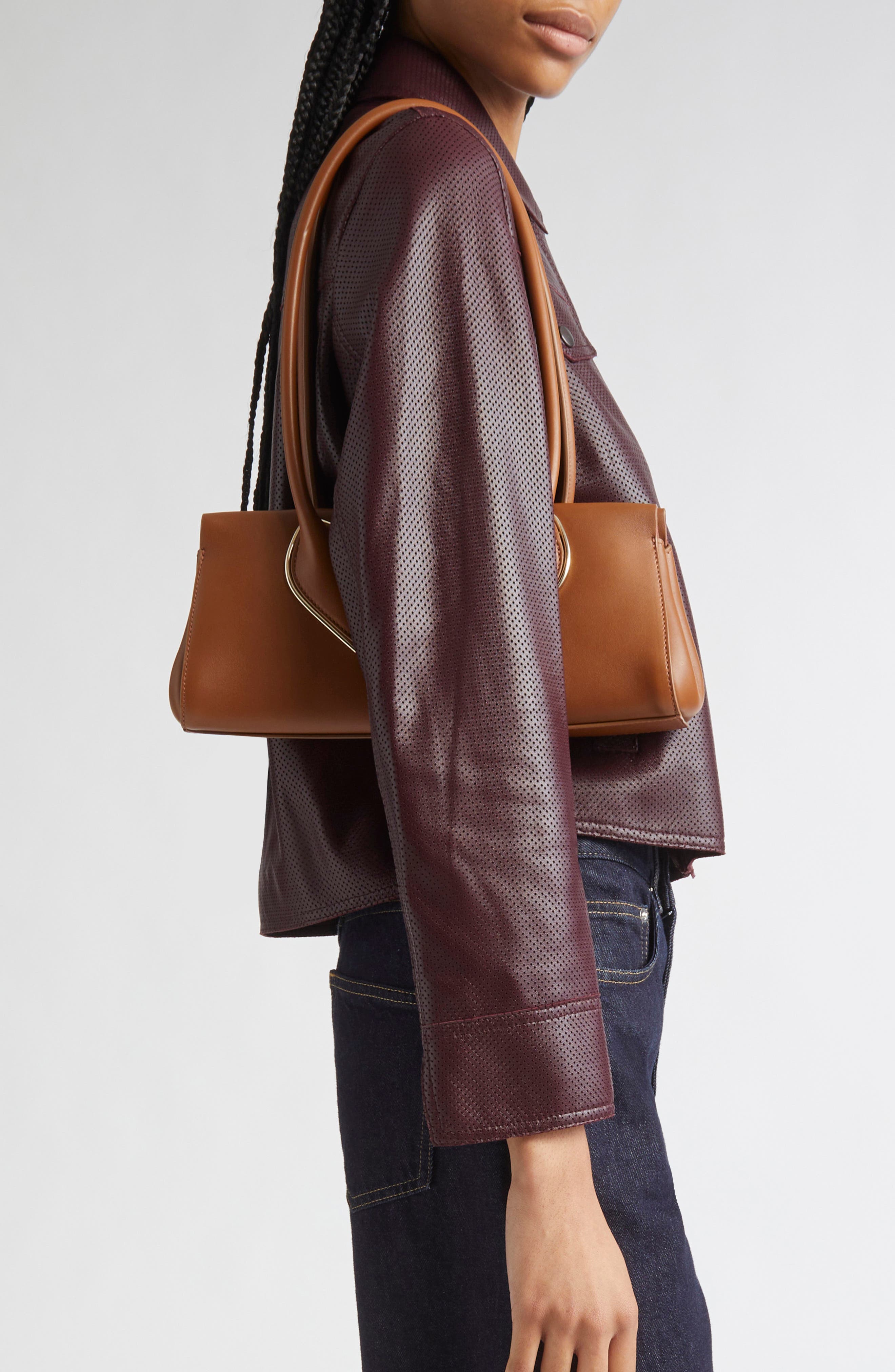 Christian Louboutin Calfskin Baguette Handbag, Alternate, color, Cuoio