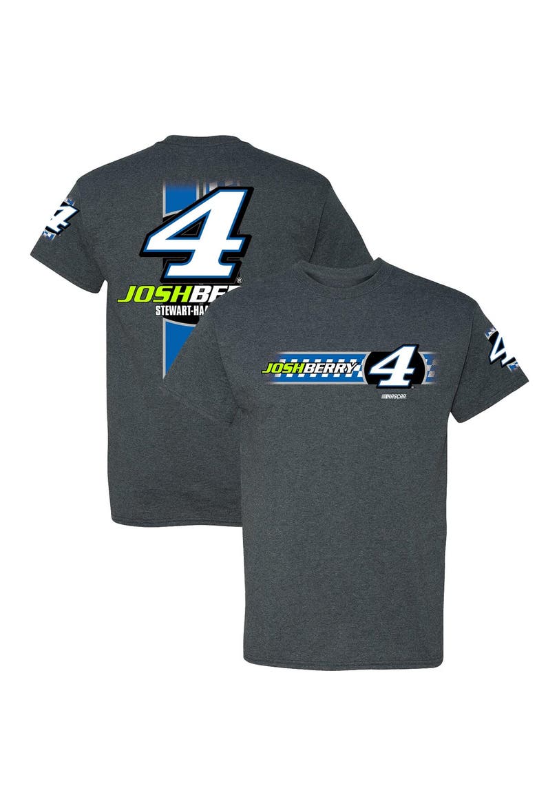 Men's Stewart-Haas Racing Team Collection  Heather Charcoal Josh Berry Lifestyle T-Shirt, Main, color, Heather Charcoal