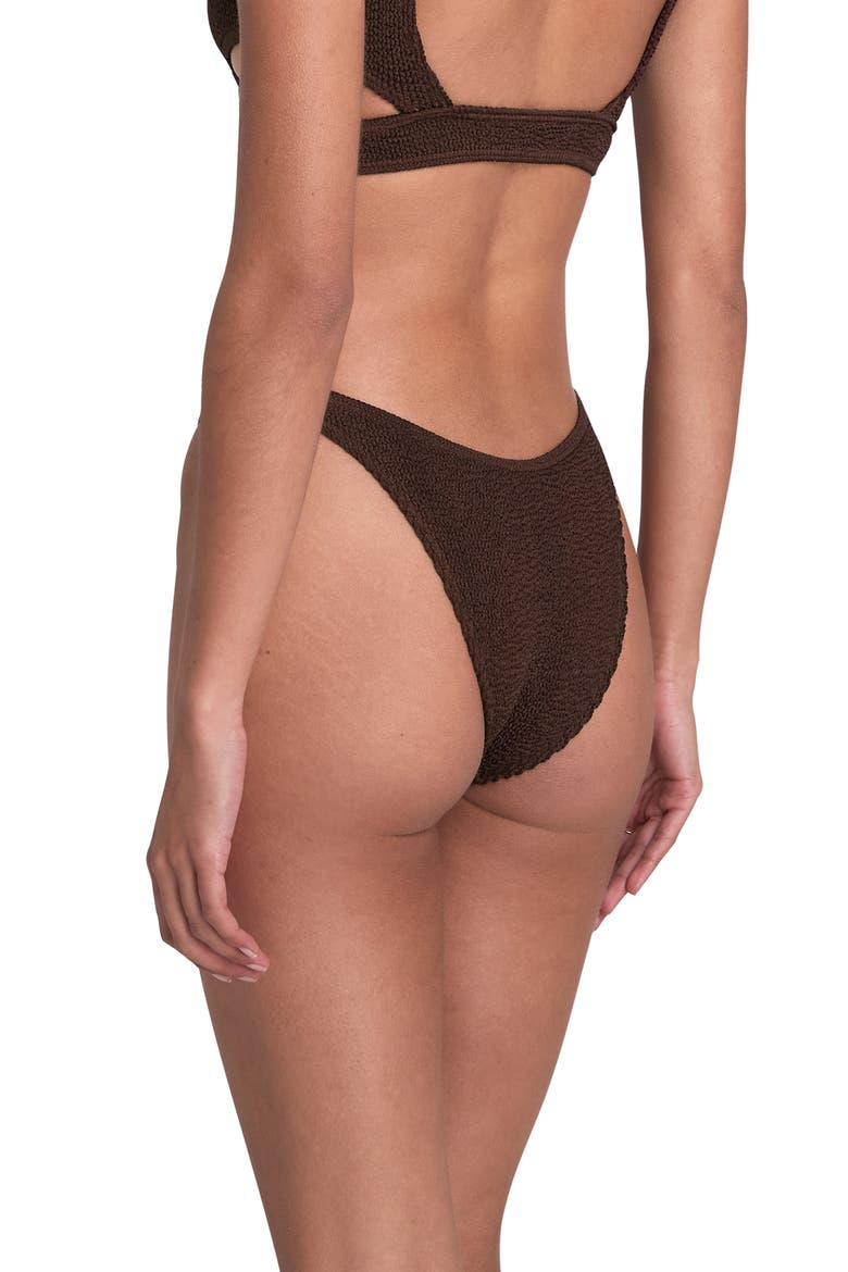 BOUND by Bond-Eye The Scene High Leg Ribbed Bikini Bottoms, Alternate, color, CHOCOLATE