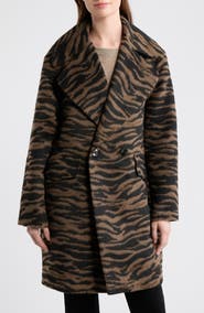 Via Spiga Zebra Print Long Coat