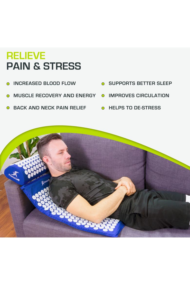 Acupressure Mat and Pillow Set, Alternate, color, Blue
