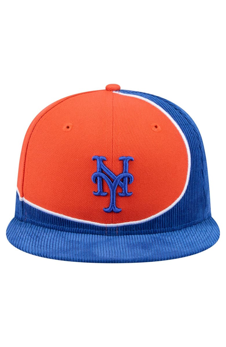 New Era Men's New Era Royal/Orange New York Mets Retro Split Corduroy Snapback Hat, Alternate, color, Royal