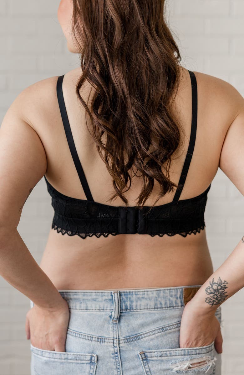 Davin & Adley Riley Pumping & Nursing Lace Bralette, Alternate, color, Black