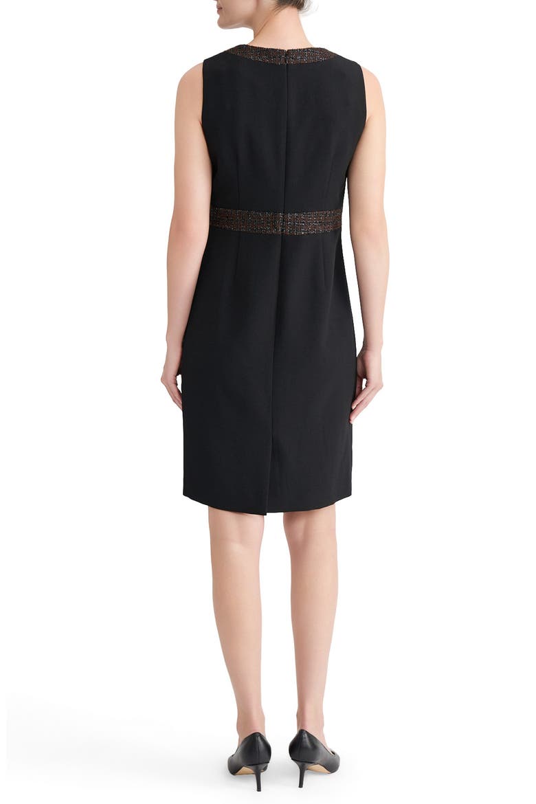 Sleeveless Sheath Dress, Alternate, color, BLACK/ RICH CHOCOLATE