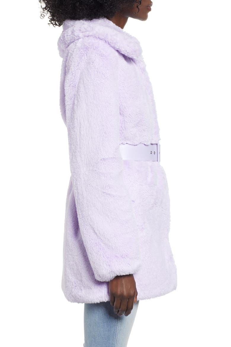 Everette Faux Fur Coat, Alternate, color, LILAC