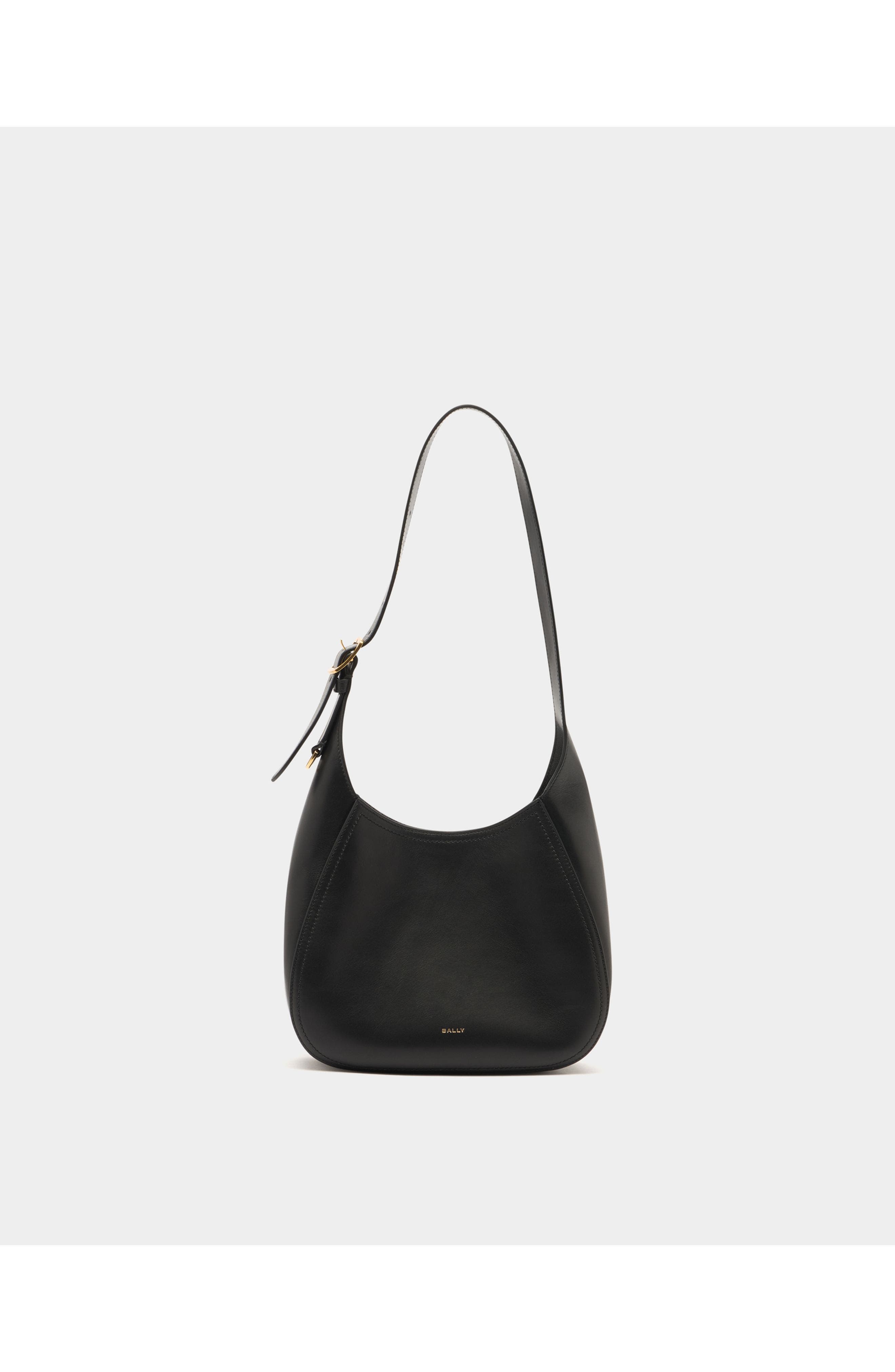 Bally Althea Small Hobo Bag in Leather, Main, color, Black