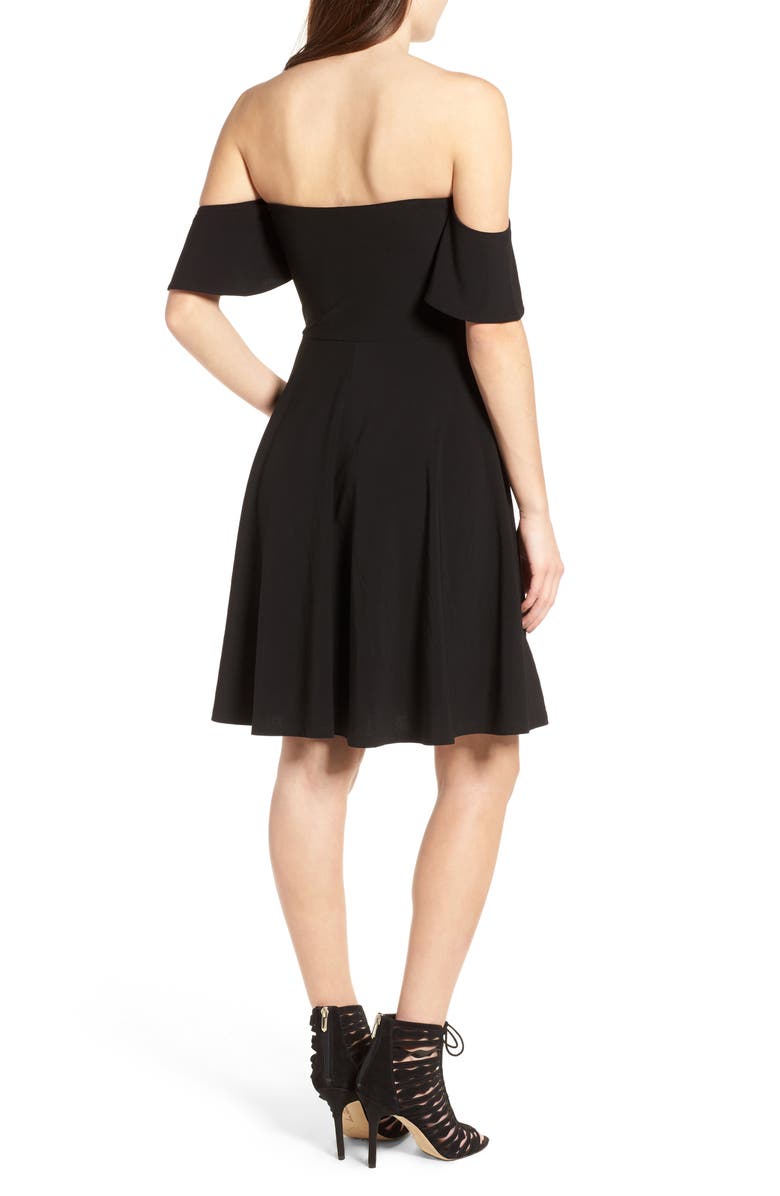 Leith Off the Shoulder Fit & Flare Dress, Alternate, color,