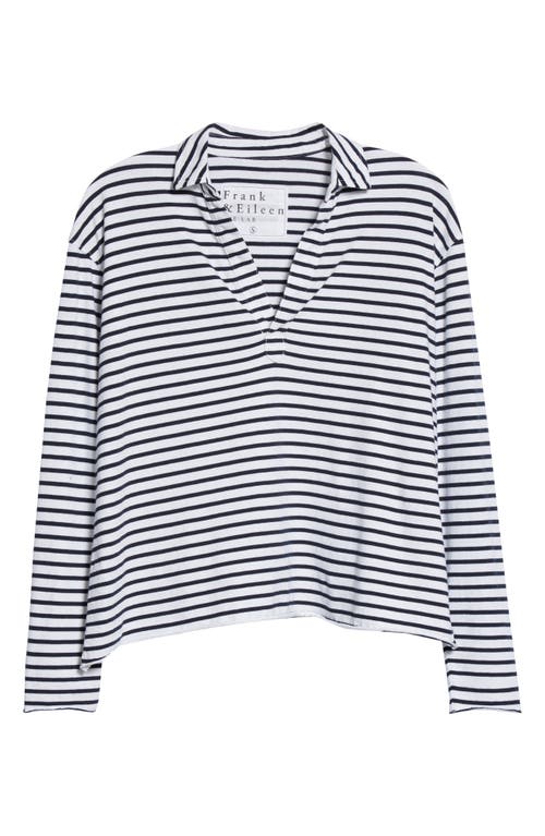 Frank & Eileen Heritage Jersey Popover Henley In White