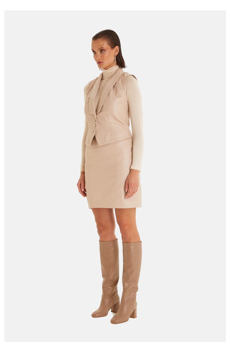 Furniq UK Laura Leather Vest, Alternate, color, Beige