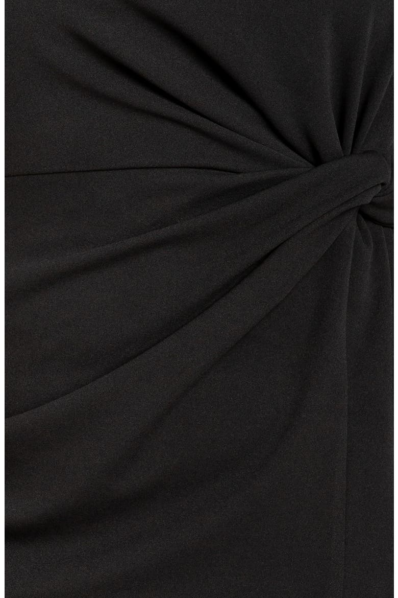 Gathered Waist Midi Dress, Alternate, color, BLACK