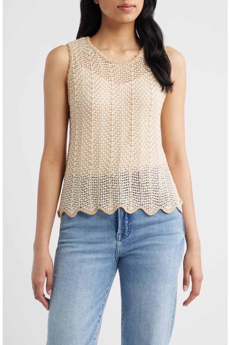 Open Stitch Sweater Tank, Main, color, JUTE