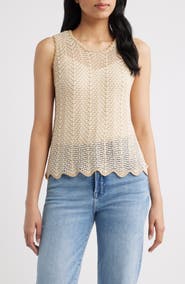 CITY BLUES Open Stitch Sweater Tank