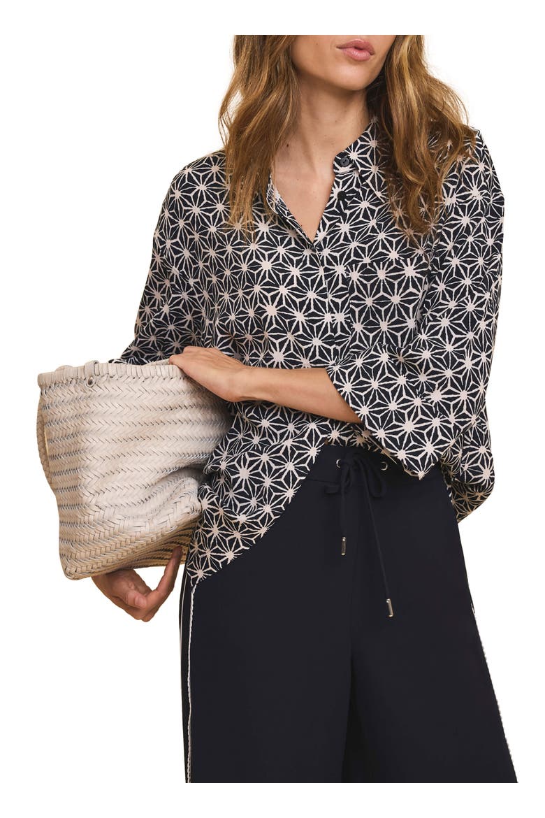 Geometric Print Resort Shirt, Alternate, color, Blue