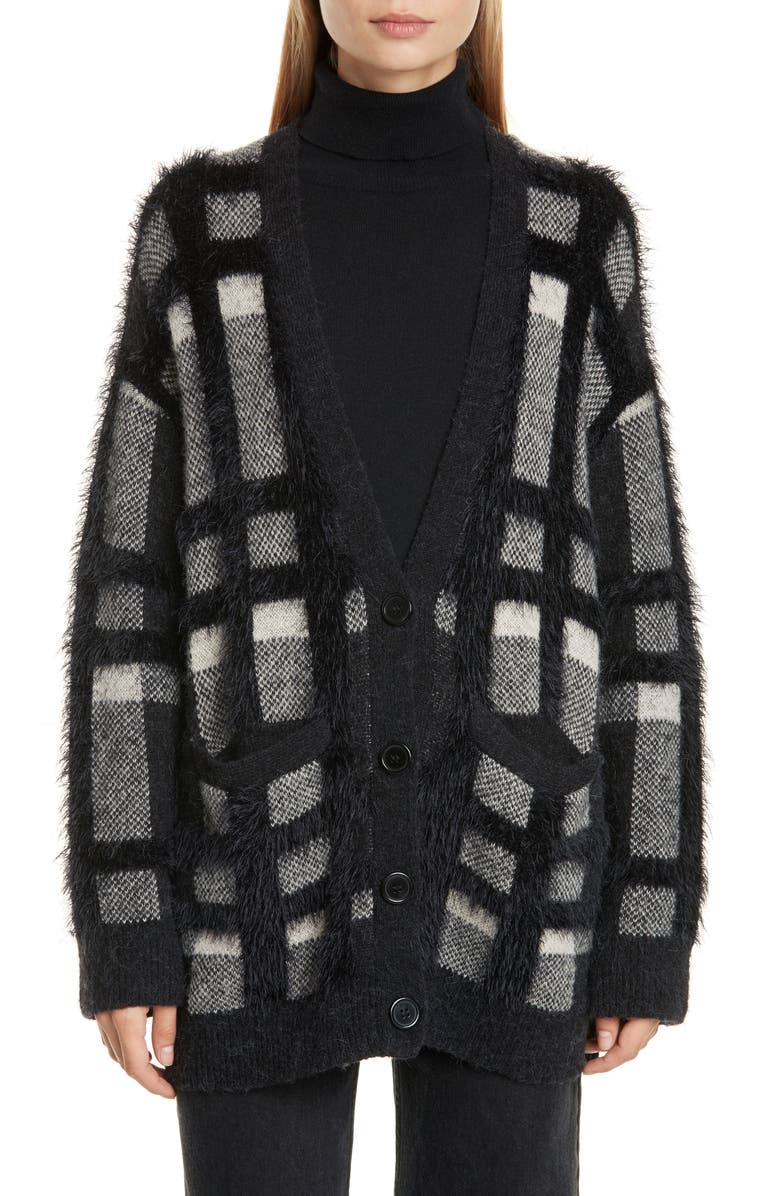 Equipment Cisse Textured Plaid Cardigan, Main, color, 