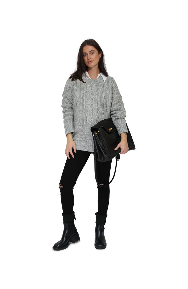 Belle & Bloom Perfect Me Oversized Crew Sweater, Alternate, color, Grey