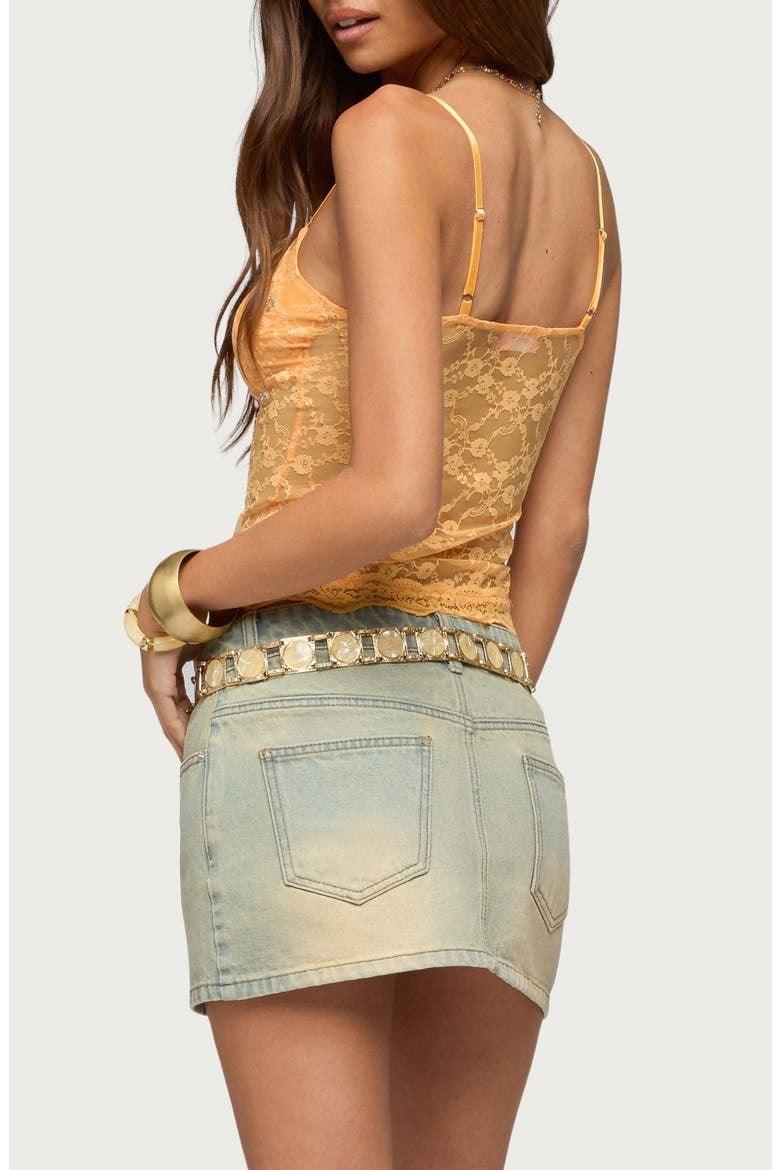 Ardena Sequin Sheer Lace Camisole, Alternate, color, ORANGE
