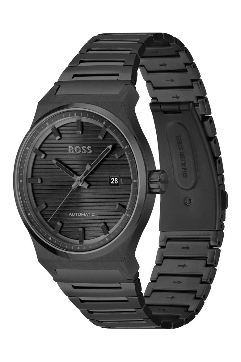 Candor Automatic Bracelet Watch, 41mm, Alternate, color, BLACK
