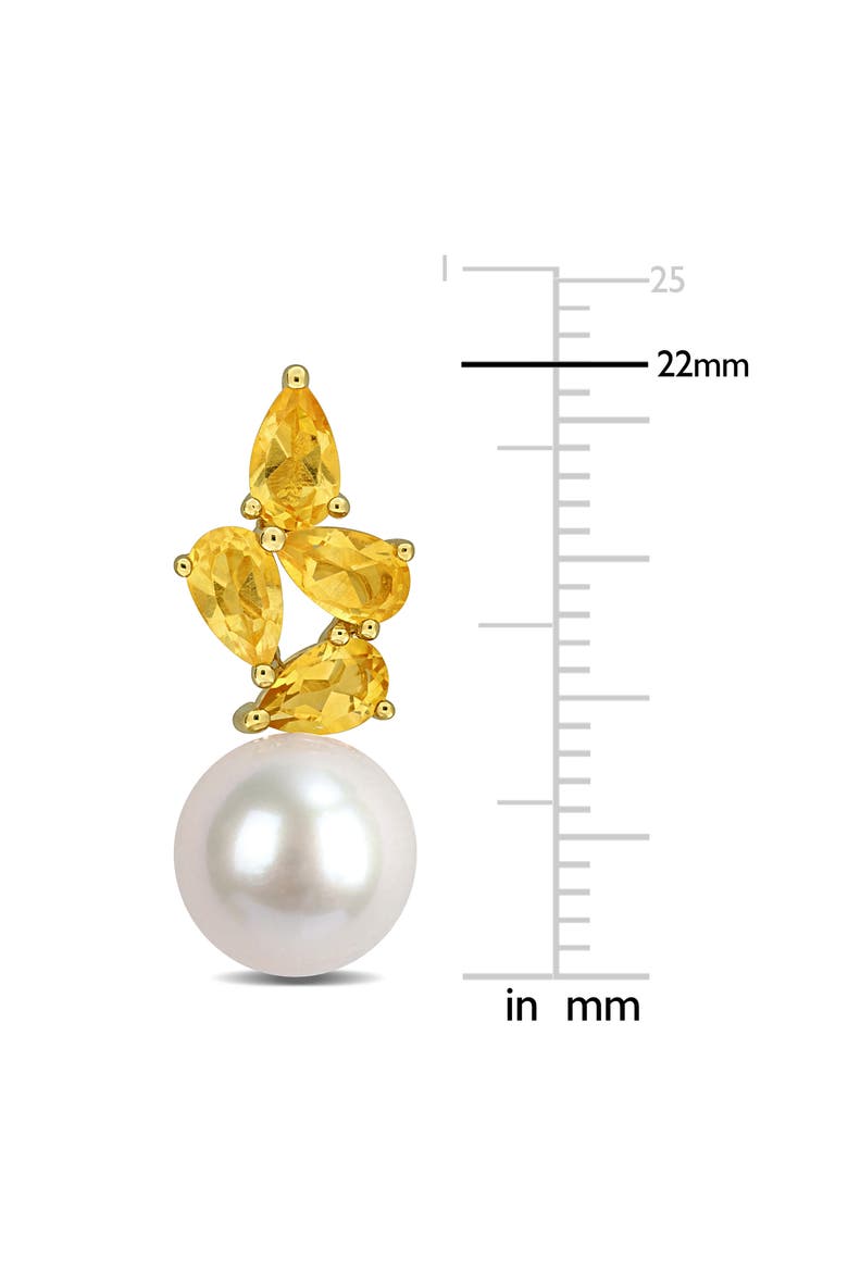 Cultured Freshwater Pearl & Citrine Earrings, Alternate, color, GOLD