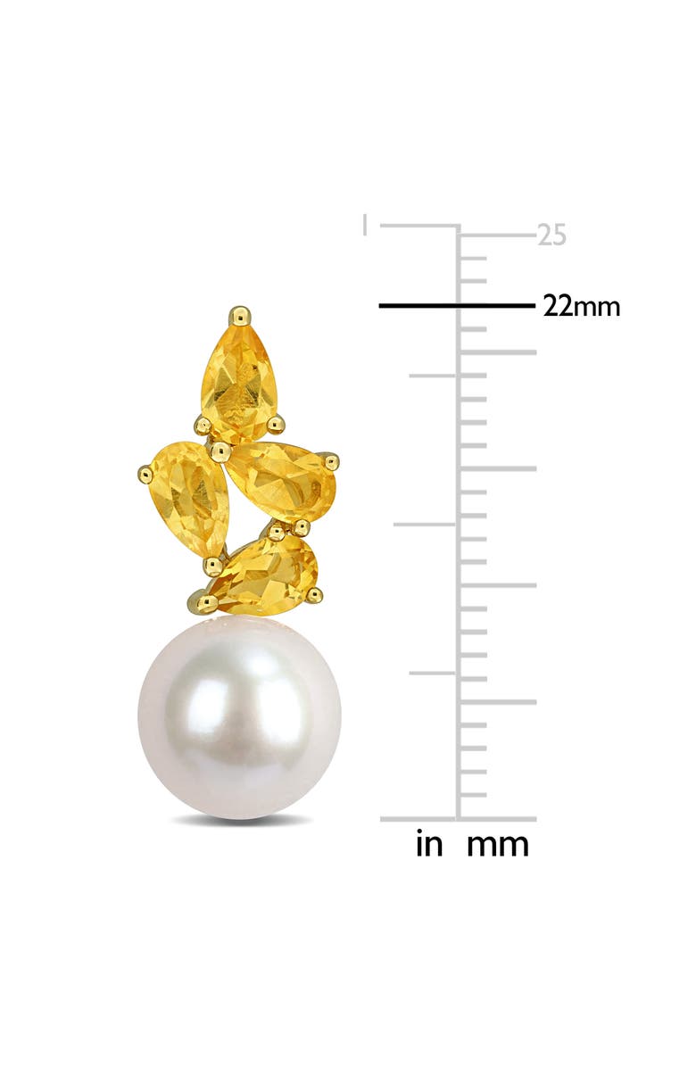 DELMAR Cultured Freshwater Pearl & Citrine Earrings, Alternate, color, Gold