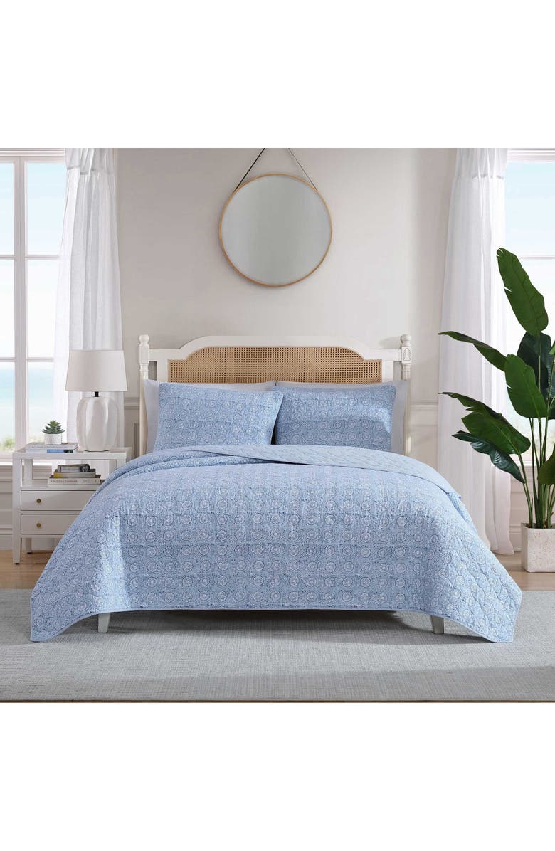 Nautica Floral Park Cotton Quilt Set, Alternate, color, Blue