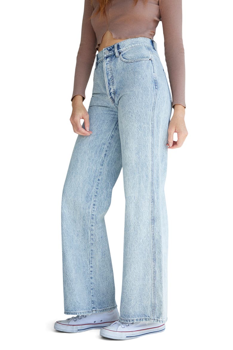 High Waist Baggy Jeans, Alternate, color, MEDIUM INDIGO