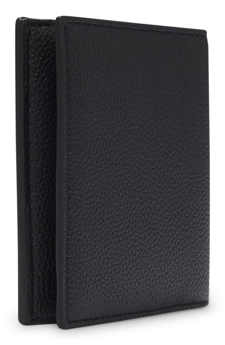 HUGO Ray Faux Leather Trifold Walet, Alternate, color, Black