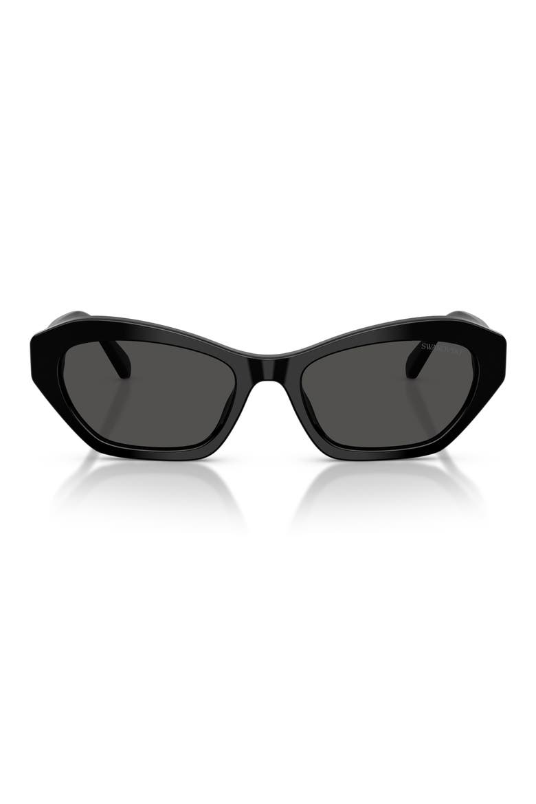 54mm Cat Eye Sunglasses, Main, color, BLACK / DARK GREY