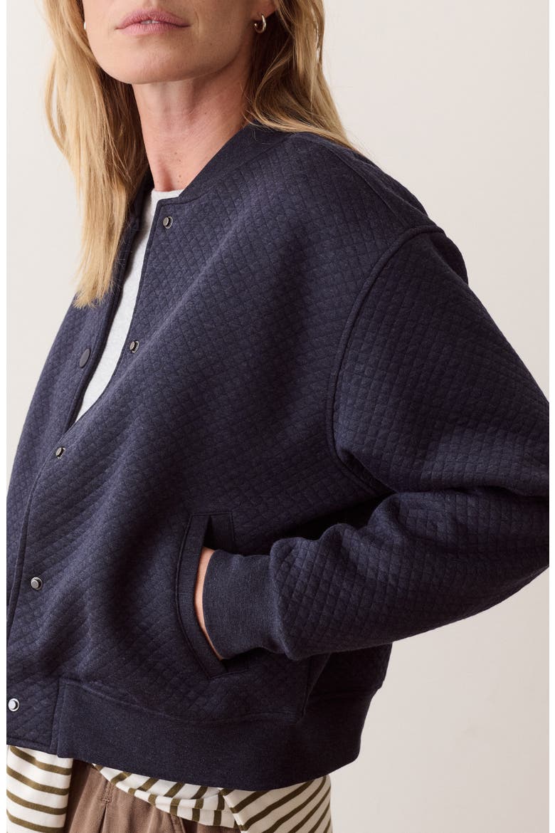 Corbet Quilted Bomber Jacket, Alternate, color, NAVY HEATHER