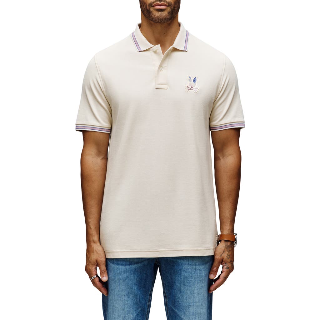 Psycho Bunny Dante Tipped Pima Cotton Piqué Polo In Gray
