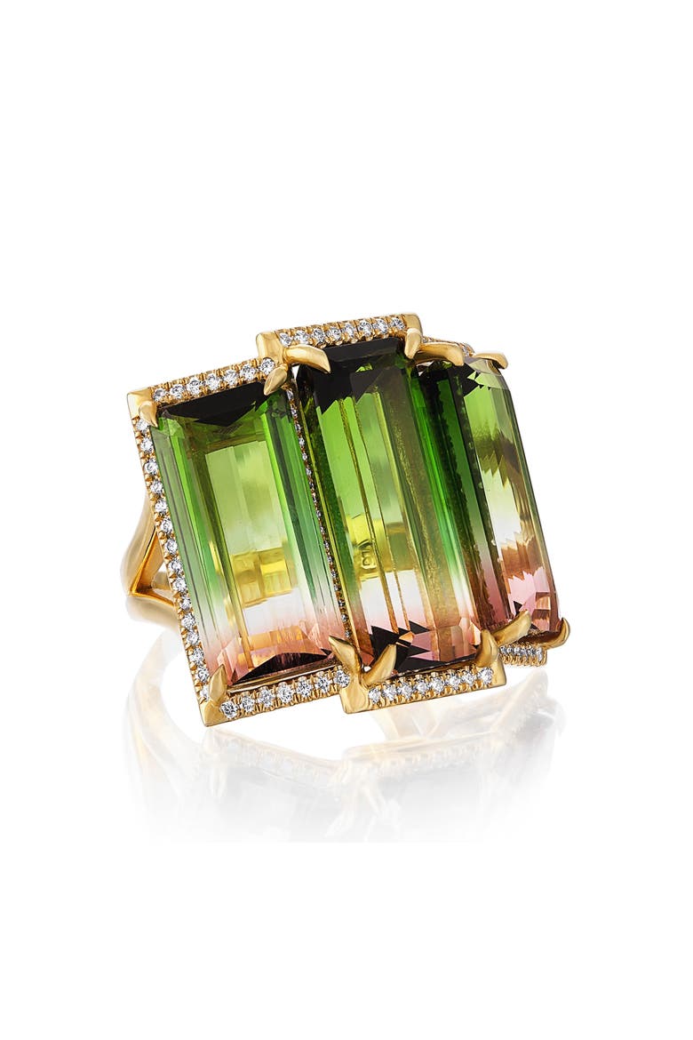 Watermelon Tourmaline Cocktail Ring, Alternate, color, 18K YELLOW GOLD