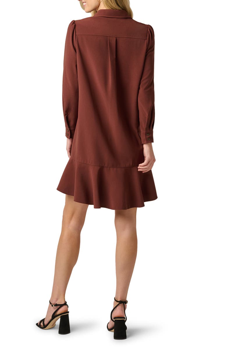 Adrianna Papell Hailey Button-Up Shift Shirtdress, Alternate, color, Chocolate