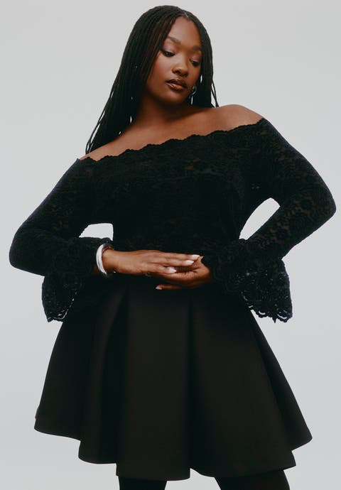 Off The Shoulder Lace Top (Plus Available)