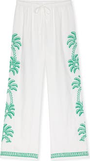 Rails Emmie Embroidered Palm Detail Linen Pants