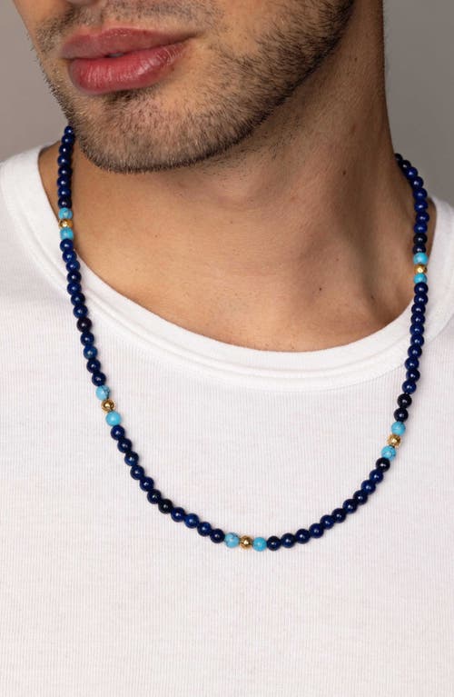 Nialaya Stone Beaded Necklace In Blue