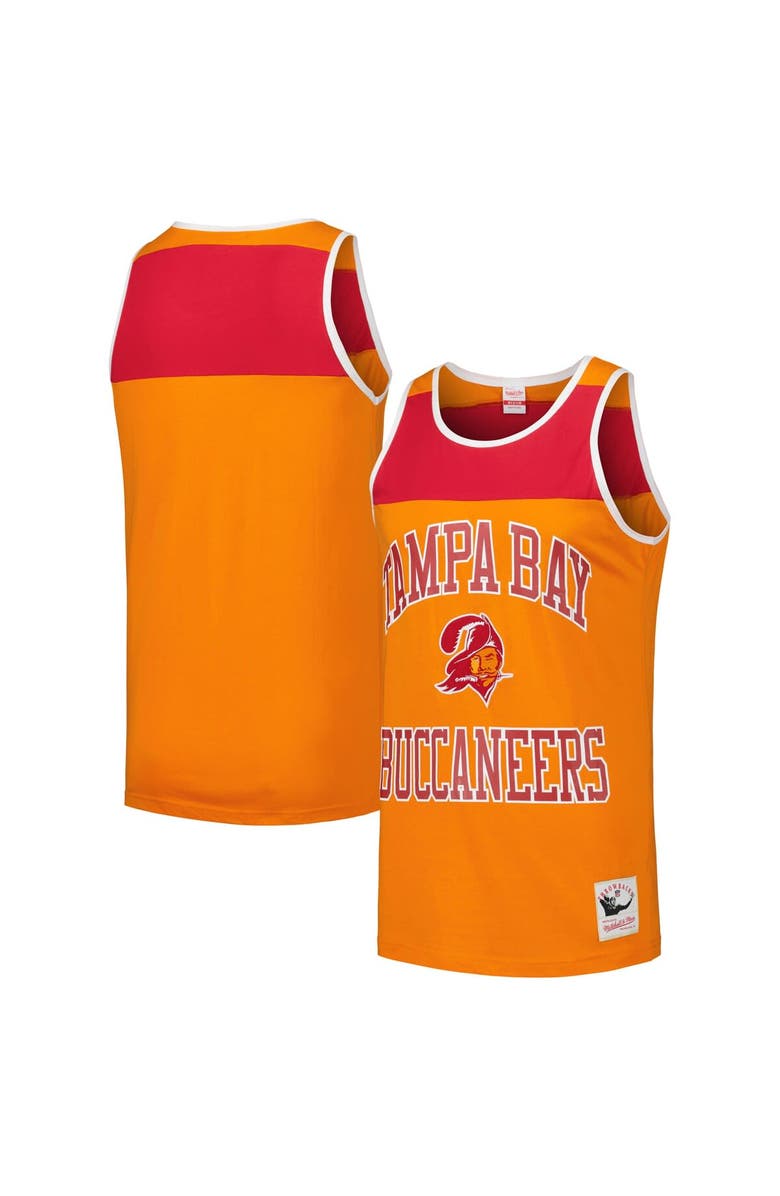 Mitchell & Ness Men's Mitchell & Ness Orange/Red Tampa Bay Buccaneers Gridiron Classics Heritage Colorblock Tank Top, Alternate, color, 