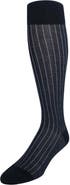 Trafalgar Valentino Vertical Stripe Over the Calf Mercerized Cotton Sock