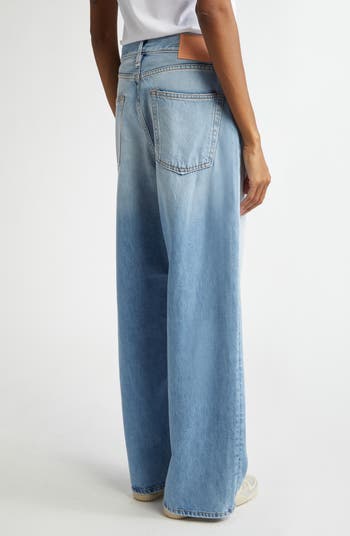 パンツ ACNE STUDIOS Women Straight Pants A00431 228 Blue Acne Studios 1981 Distressed Baggy Fit Jeans | Nordstrom