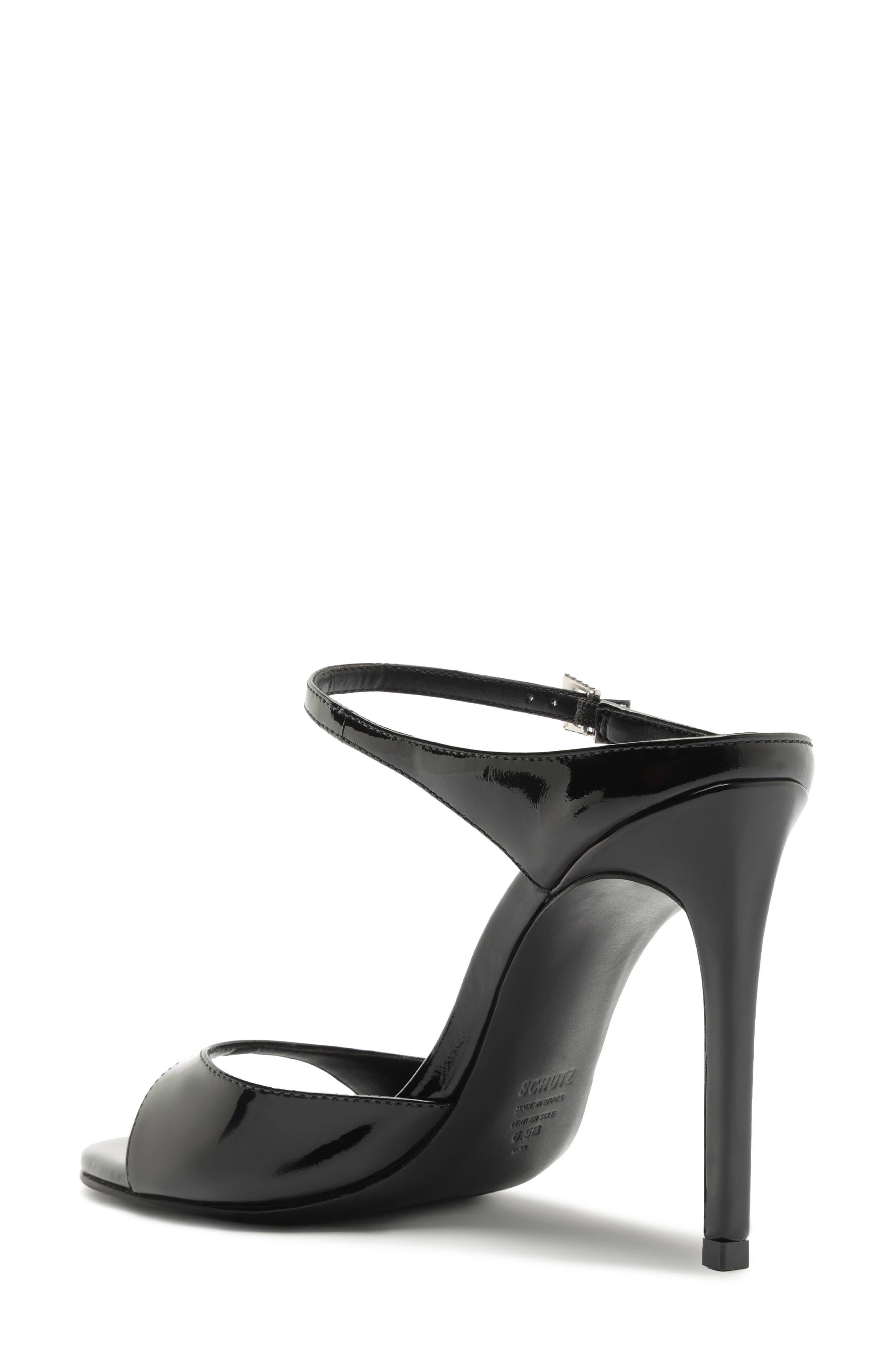 Schutz Lyra Ankle Strap Sandal, Alternate, color, Black