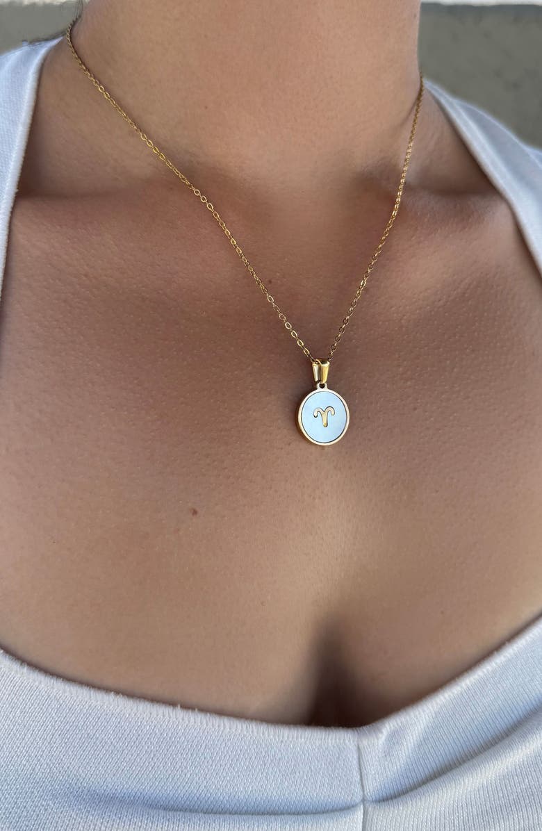 Adornia Zodiac Pendant Necklace, Alternate, color, White - Aries