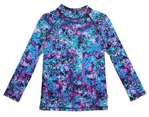 Girls UPF 50+ Printed Long Sleeve Rashguard Tee (Toddler, Little Kid & Big Kid)