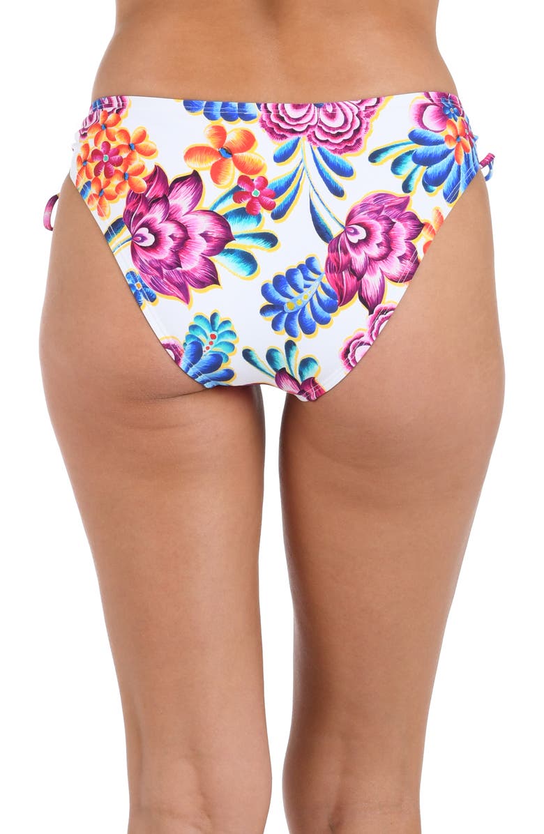 La Blanca Paradiso Tie Side Bikini Bottoms, Alternate, color, White Multi