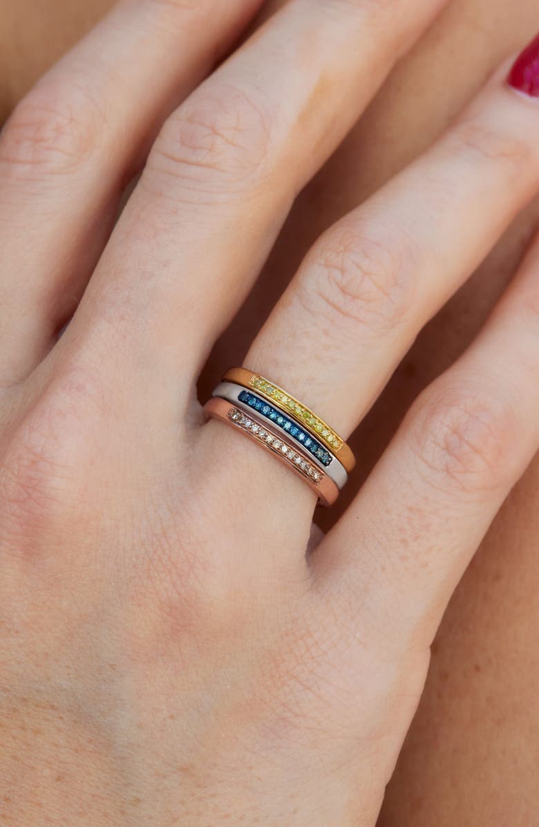 SAVVY CIE JEWELS Diamond Stackable Band Ring, Alternate, color, Yellow