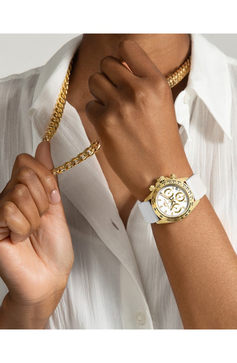 PORSAMO BLEU Women's Alexis Chronograph Sport Silicone Watch, 37mm, Alternate, color,