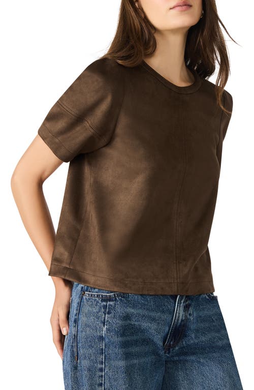 Steve Madden Faux Suede T-shirt In Brown