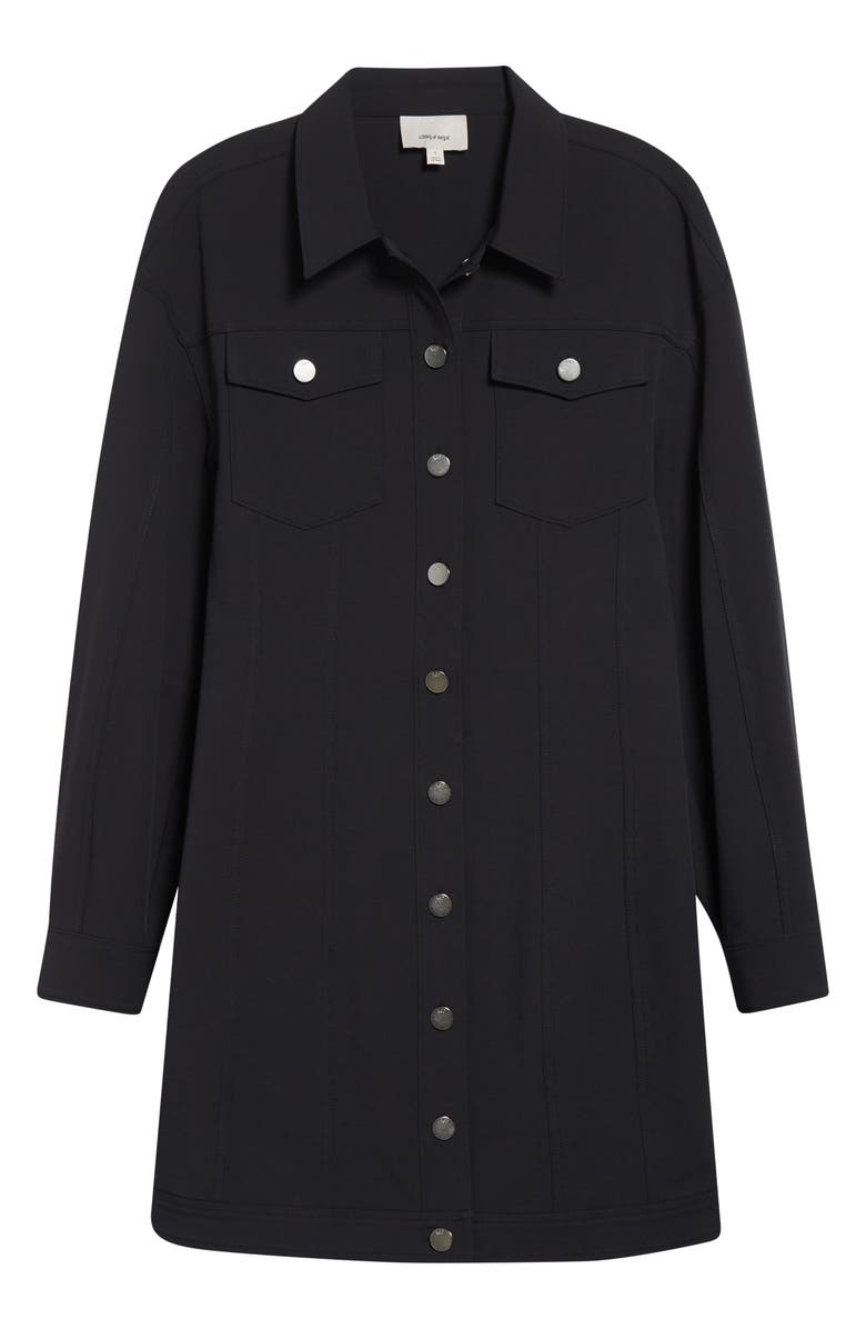 Cinq à Sept Nolwenn Long Sleeve Mini Shirtdress, Alternate, color, Black
