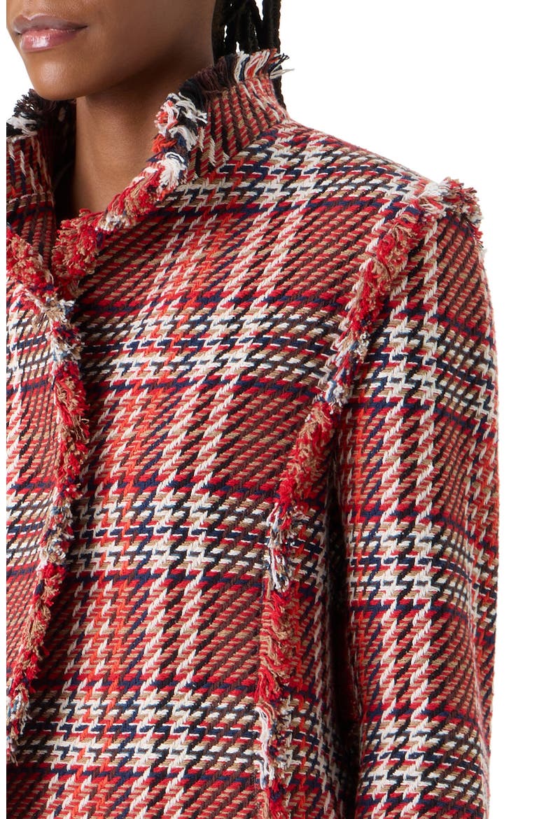 Check Tweed Crop Jacket, Alternate, color, RED-MULTICOLOR