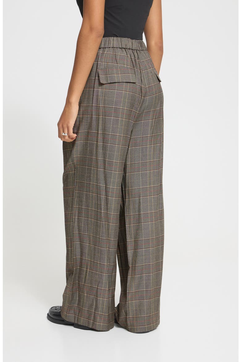 Ihlaito High Waist Wide Leg Pants, Alternate, color, BLACK/TOASTED CHECK
