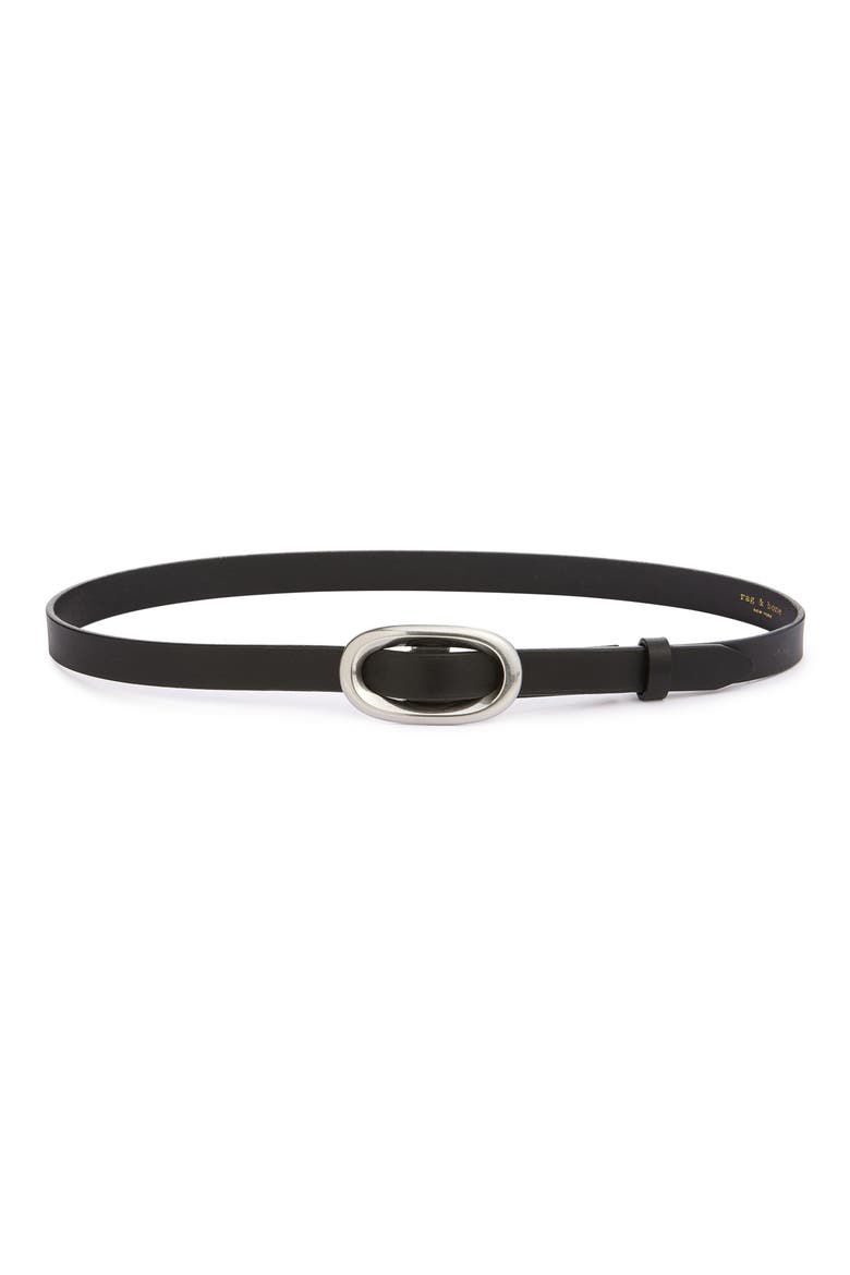 Harper Leather Belt, Main, color, BLACK